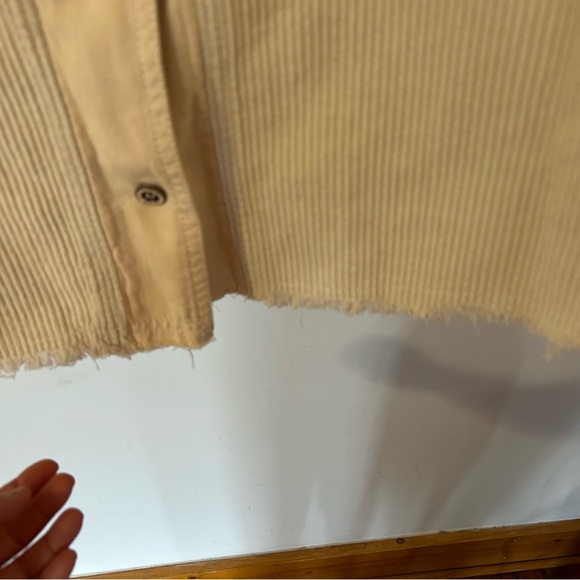 Thread & Supply Women's Small S Cream Corduroy Oversized Shirt Jacket Shacket - Picture 6 of 6